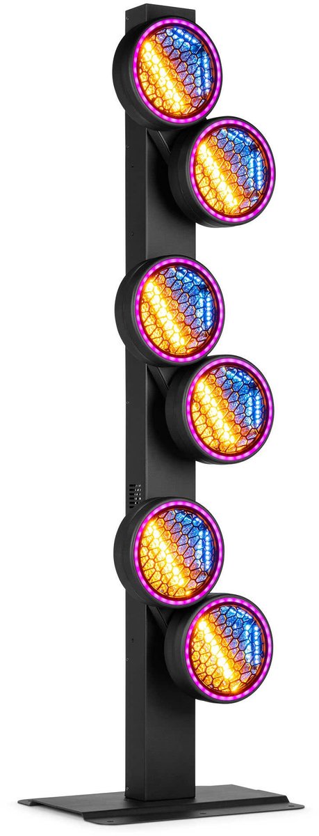 BeamZ RB640 lichteffect - 6x roterende retro blinders met standaard - 6x 40W RGBA LED’s