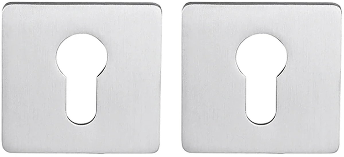 Cilinderrozet vierkant 55x3mm ultra dunne rozet van 3mm geborsteld Rvs