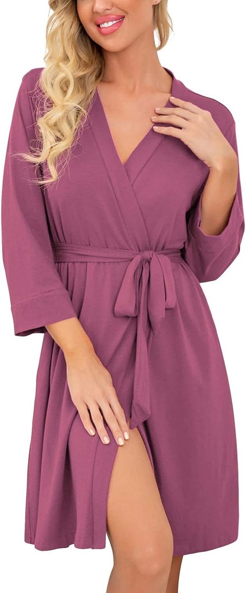 Vrouwen Lang/Korte Badjas Gebreide Kimono Gewaden Zachte Vrouwen Badjassen Casual Dames Loungewear