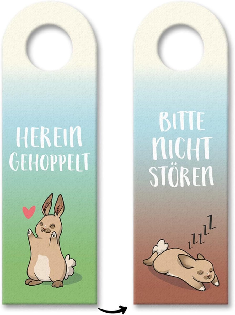 Trendaffe - Opgehaapt/Bitte nicht storren deurhanger met hazenmotief Pasen konijn