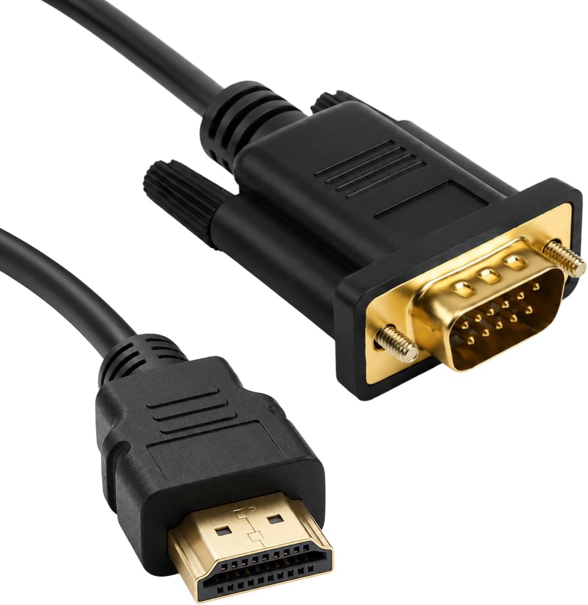 HDMI naar VGA-kabel, 1,8 m, ondersteunt 1080p, signaalconverter, verbinding met desktop, DVD, laptop met HDMI-aansluiting, voor monitor, projector, HDTV, Xbox