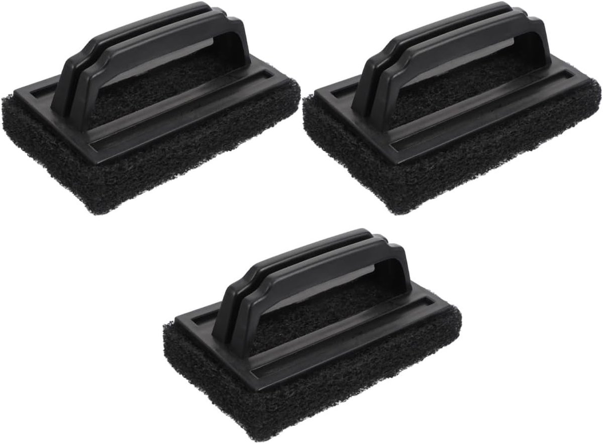 Griddle-borstel 3-delige grillreinigingsset Griddle-schrobsponsborstel met handgreep voor houtskool-gasbarbecues, braadpannen, gietijzeren kookgerei, ovenfornuis-reiniger