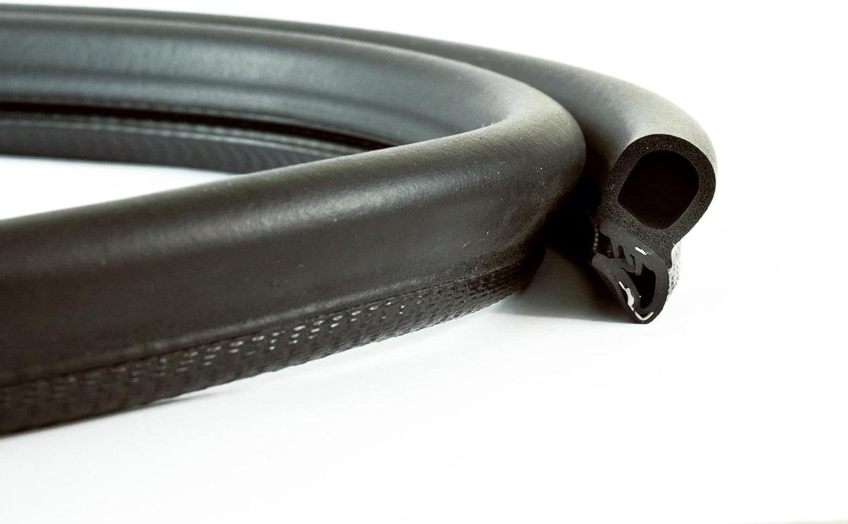 Afdichtingsprofiel - Deurrubber Rubberstrip - Voertuig Afdichten - Zelfklevend Klemprofiel - 5 Meter Lengte - Zwart