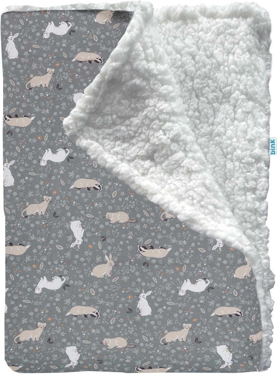 BINK Bedding Wiegdeken Bunny / Sherpa offwhite 75 x 100 cm