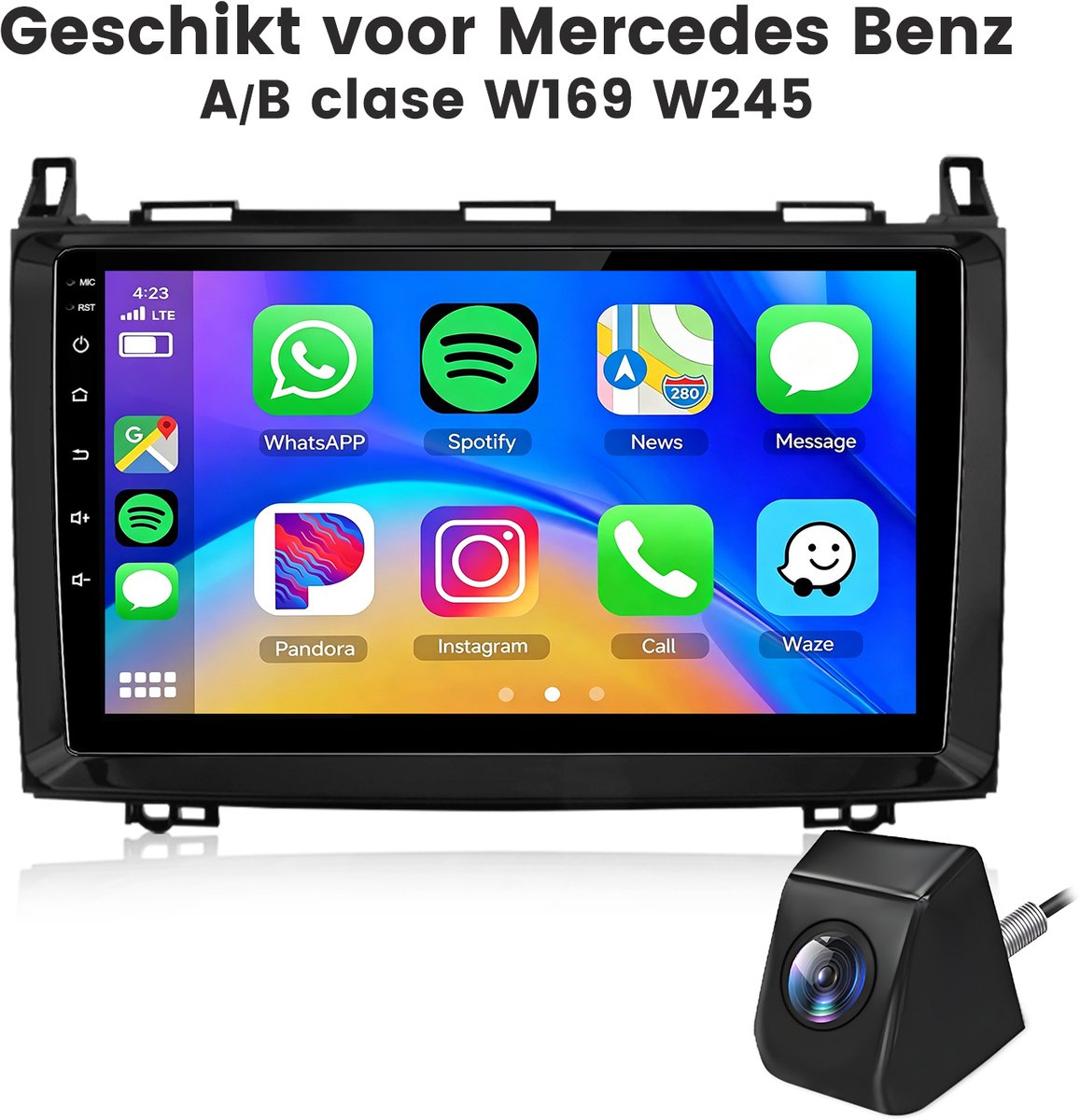Cestovet LINUX Autoradio - Geschikt Voor Mercedes-Benz A B V Sprinter Klasse W169 W245 W639 W906 Vito, Viano en VW Crafter | 2005 - 2016 - Draadloos Apple CarPlay Android Auto - Bluetooth Radio - Achteruitrijcamera