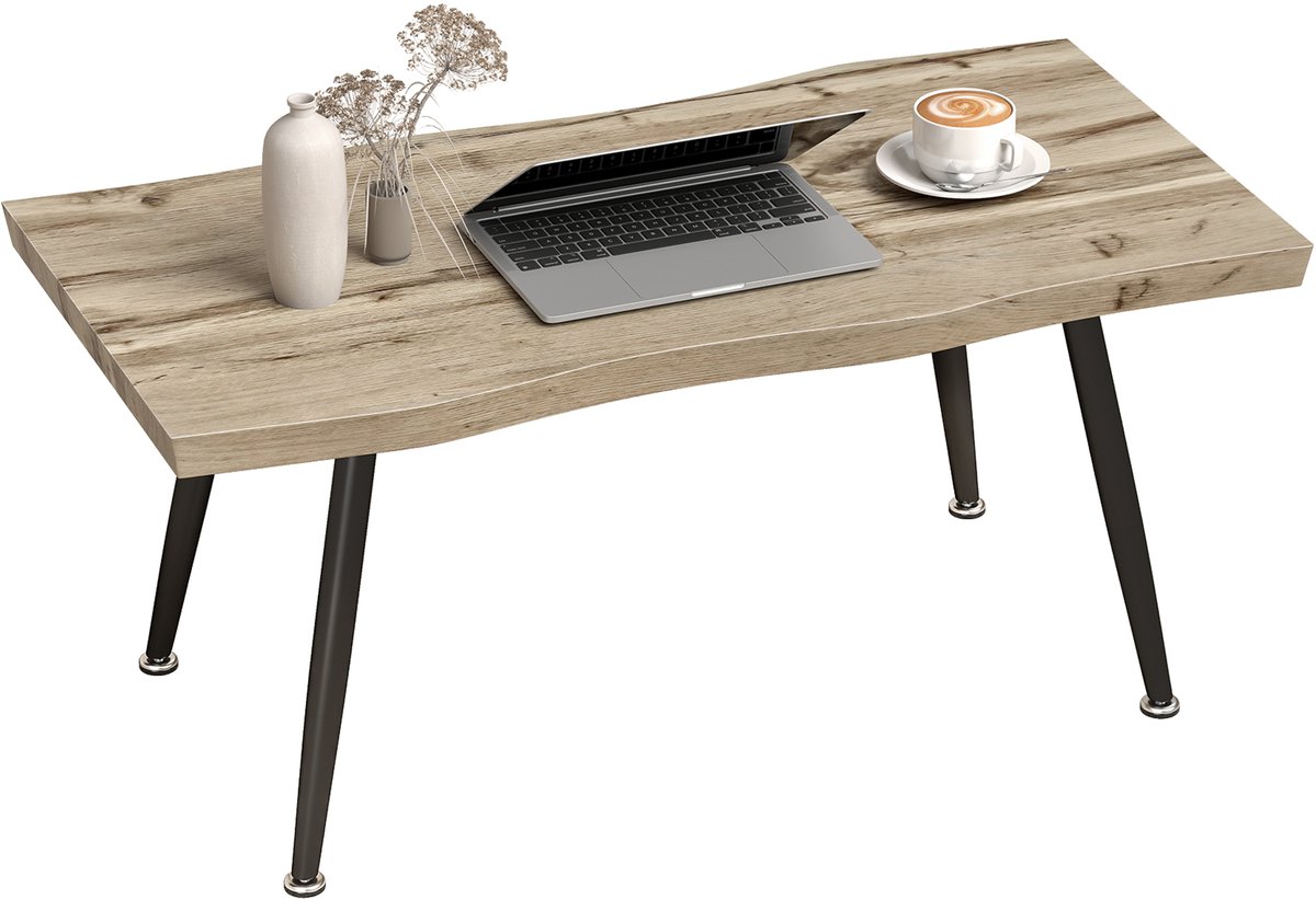 HOMCOM Salontafel - MDF - 100x50x45cm - Eikenhout
