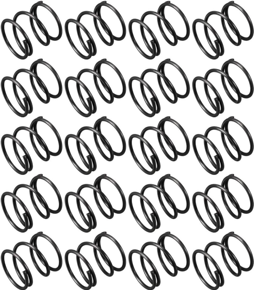 Sourcing map 20 stuks. Drukveer spanveer 1,2 mm kabel Dmr. 15 mm buiten Dmr. 15 mm lang zwart