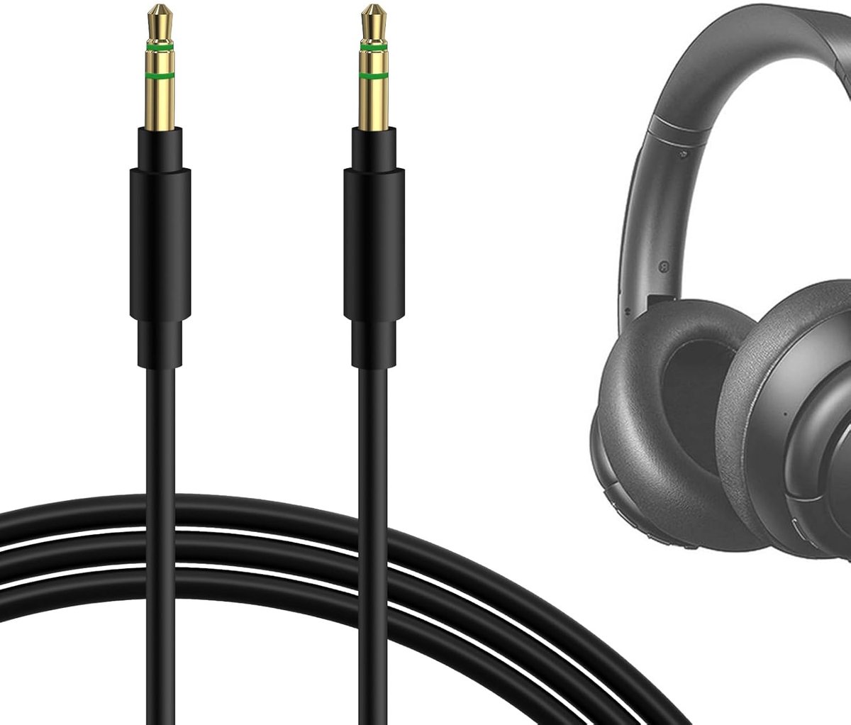 Audiokabel compatibel met Anker Soundcore H30i, Space One, Q11i, Life 2 Neo/Active, Q30, Q35, Q20i, Q45, Vortex, 3,5mm AUX stereo vervangkabel (4 ft / 1,2 m)
