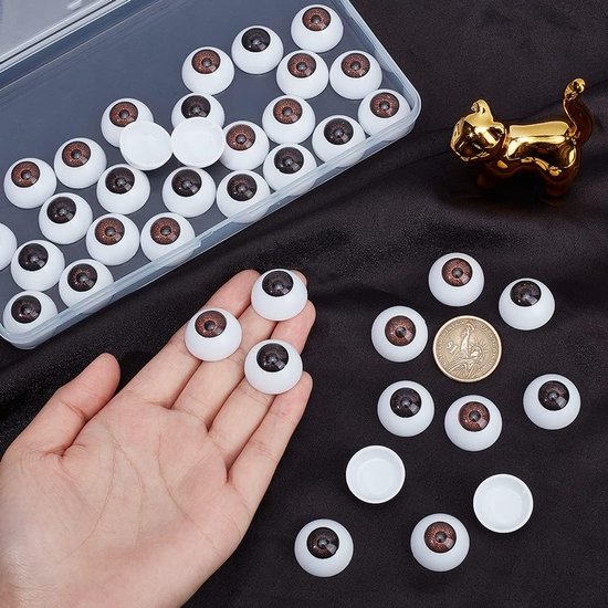 20 sets valse oogballonnen, 22 mm, realistische oculaire ballonnen van kunststof, halfrond, griezelige ogen, voor feestdecoratie, knutselen, horrordecoratie — afbeelding 2