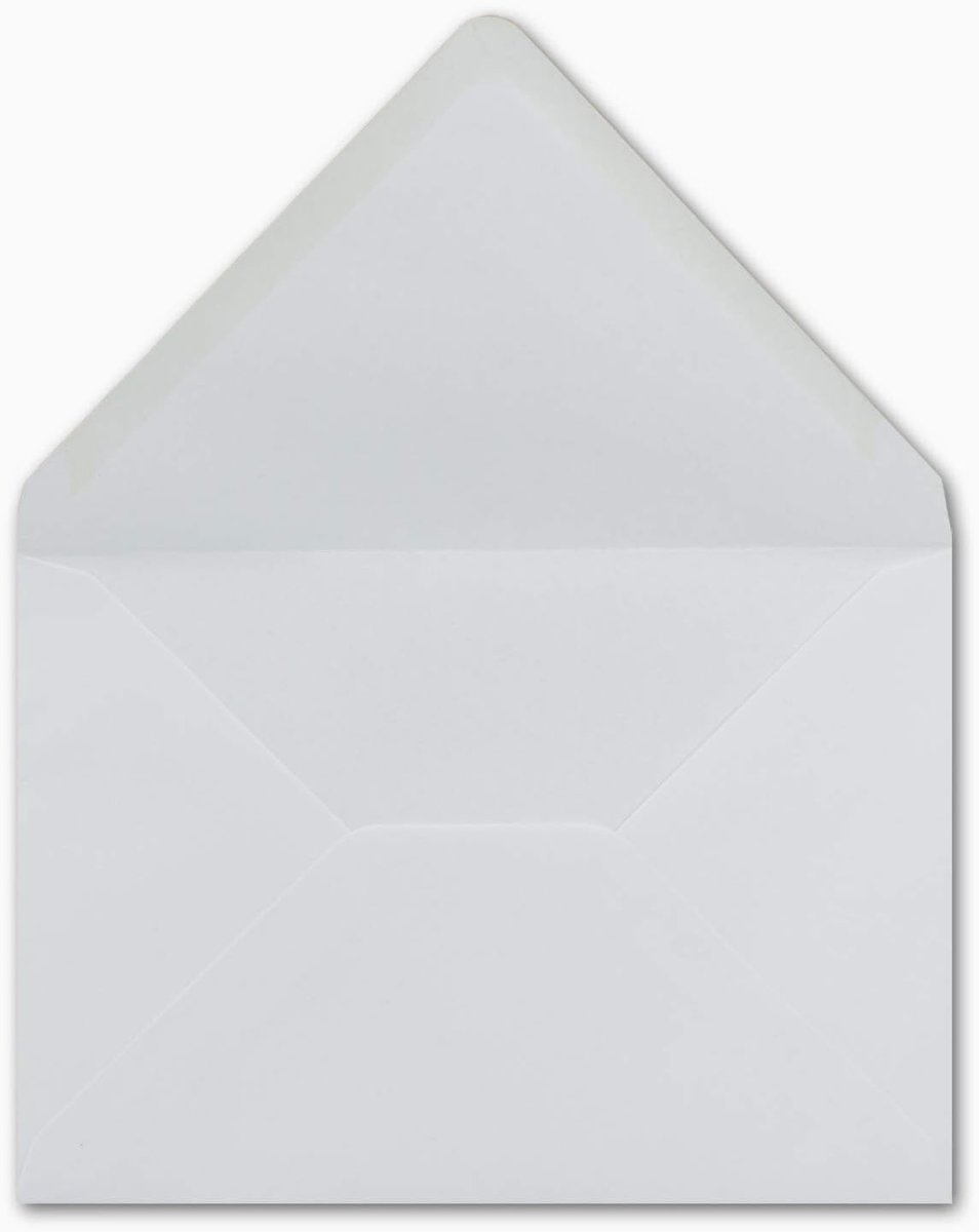 DIN C5, wit, 16,1 x 22,8 cm, 90 g/m², natte plakrand, postenveloppen zonder venster, ideaal voor Kerstmis, wenskaarten, uitnodigingen