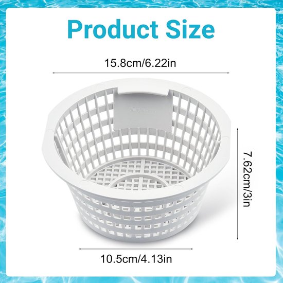 Pool Skimmer Mand, Pool Zeef Mini Verwijderbare Vervanging Skimmer Mand met Handvat, voor Inground Pools 2 # — afbeelding 4