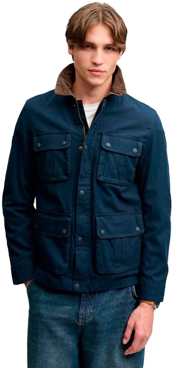 Superdry Preppy Burford Jas L Man Marineblauw