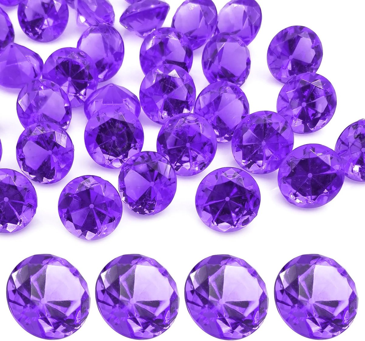 Edelstenen voor kinderen, paars, acryl diamanten, 25 mm, decoratieve diamanten, acryl edelstenen, namaakedelstenen voor vazen, bruiloft, vazen, tafeldecoratie, feestdecoraties