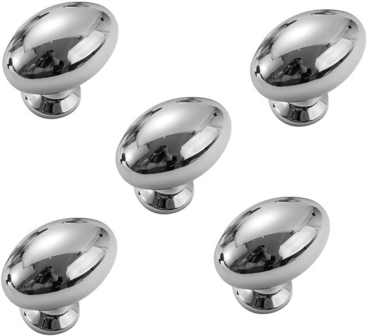 Kastknoppen Ovaal Meubelknoppen Schubladeknop Kommode Keukengrepen Luxe Meubelgrepen Zinklegering Kastgrepen (Zilver, 8 stuks)
