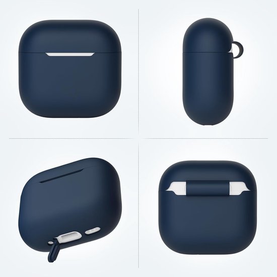 2PCS Mocarheri Siliconen hoes Compatibel met AirPods 4th Generation hoes 2024, Ultra-Thin, siliconen stootvaste zachte beschermhoes voor AirPods 4 (Donkergroen/Donkerblauw) — afbeelding 5