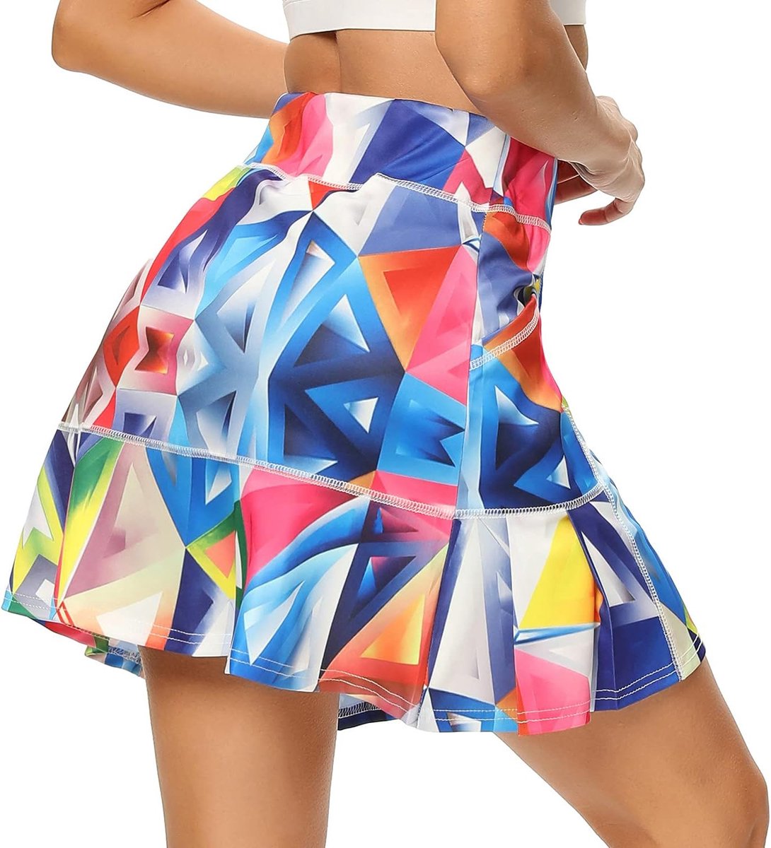Dames Sport Shorts Rok met Zak, Tennisrok Dames, Mini Skorts 2-in-1 Hoge Taille Rok Golf Shorts Licht Elastisch Casual voor Wandelen Badminton