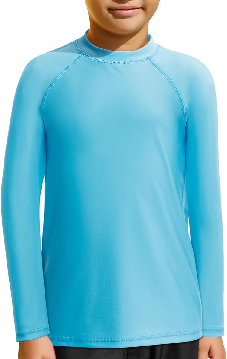UV-zwemshirt voor kinderen, UPF 50+, zwemshirt voor jongens, lange mouwen, sneldrogend, rashguard voor jongens, maat 104-158