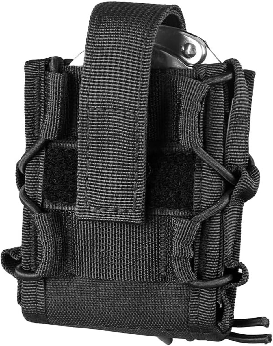 Tactische handboeihouder met haak en softclip, zachte heuptas voor dienst- en campingriem, klassiek