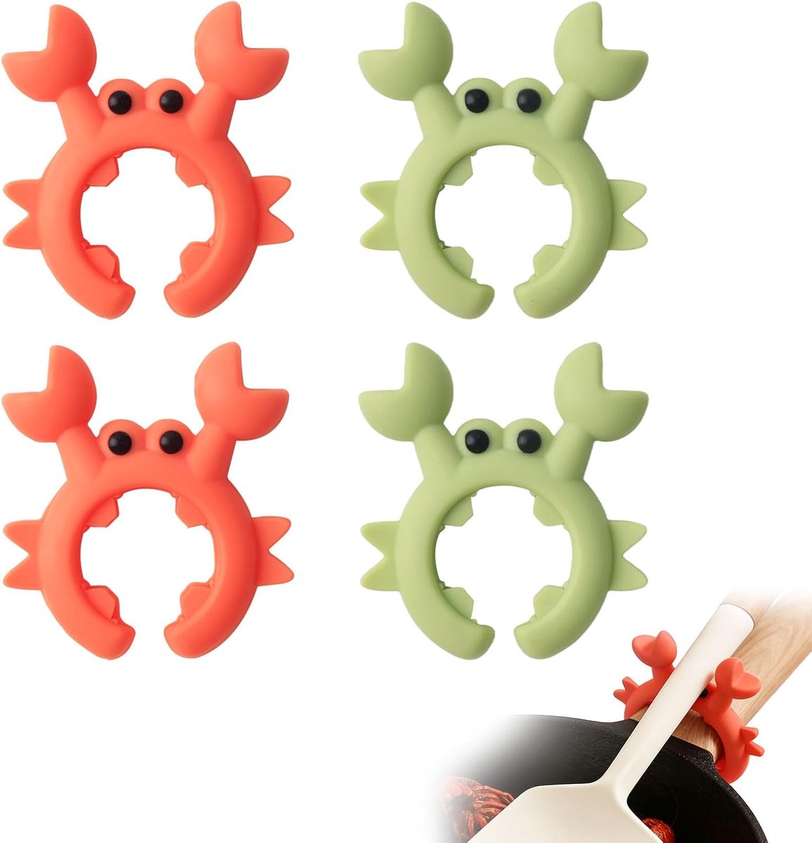 Houders, krab van hittebestendig silicone, BPA-pandeksellift, kooklepelhouder, gratis praktische kooklepelhouder, keukenhulp, gadget, kooklepelhouder