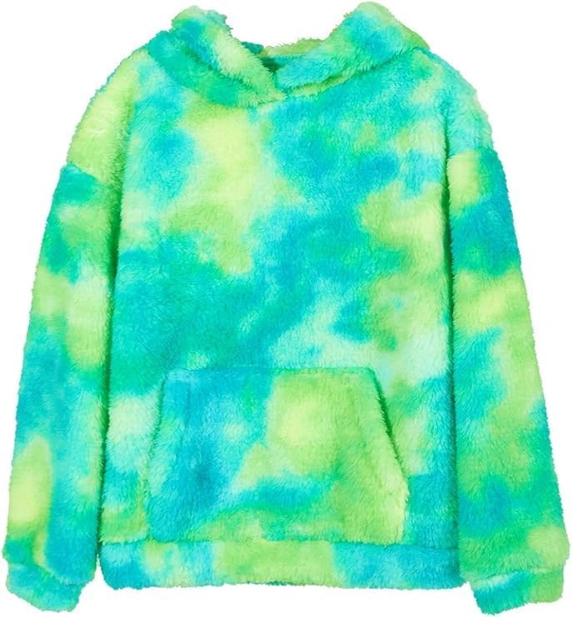 Capuchontrui voor kinderen, teddy, fleece, hoodie, tie-dye, warm sherpa, sweatshirt, meisjes en jongens, lange mouwen, katoen, pullover met capuchon, zakken