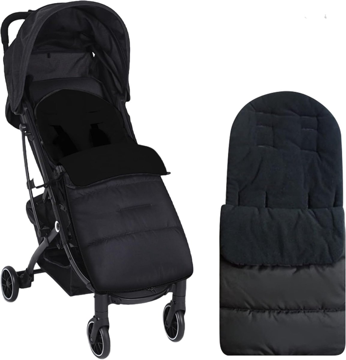 Voetenzak voor kinderwagen, voetenzak, buggy, wintervoetenzak, kinderwagen, voetenzak, kinderwagen, winter, met koraalfleece, met verstelbare zijdelingse ritssluitingen, universeel