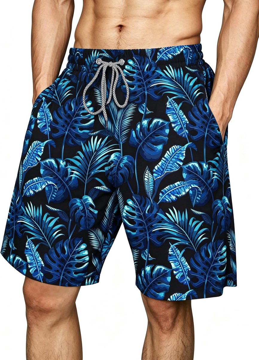 Boardshorts voor strand- en zomervakantie, met mesh voering en zakken (S-4XL)