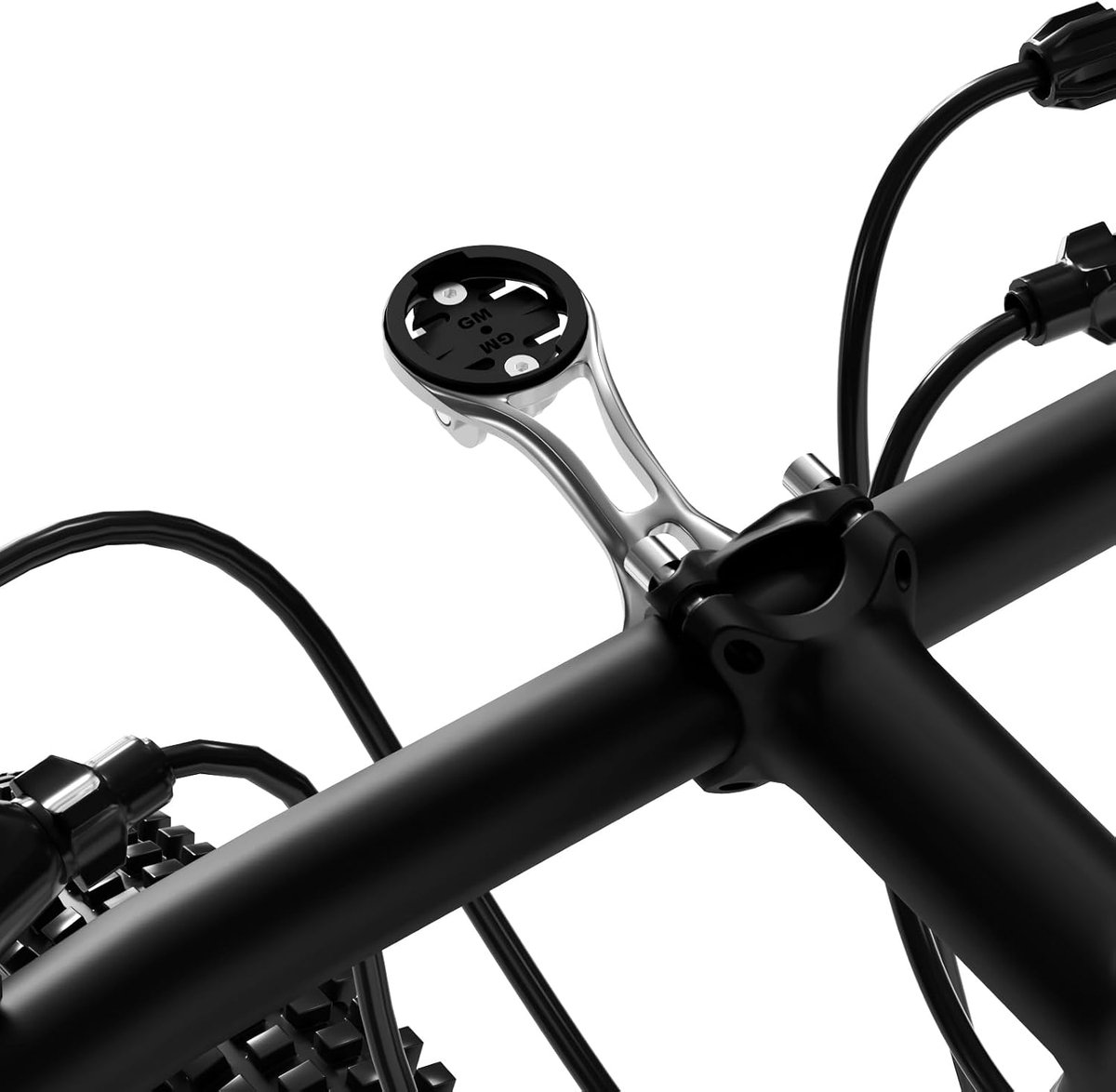 32 mm fietsstuurpen computerhouder voor Garmin Edge Explore, zaklamp en actiecamera installeren, compatibel met Bryton, Wahoo en CATEYE, lichtgewicht aluminium fiets GPS out-front mount grijs