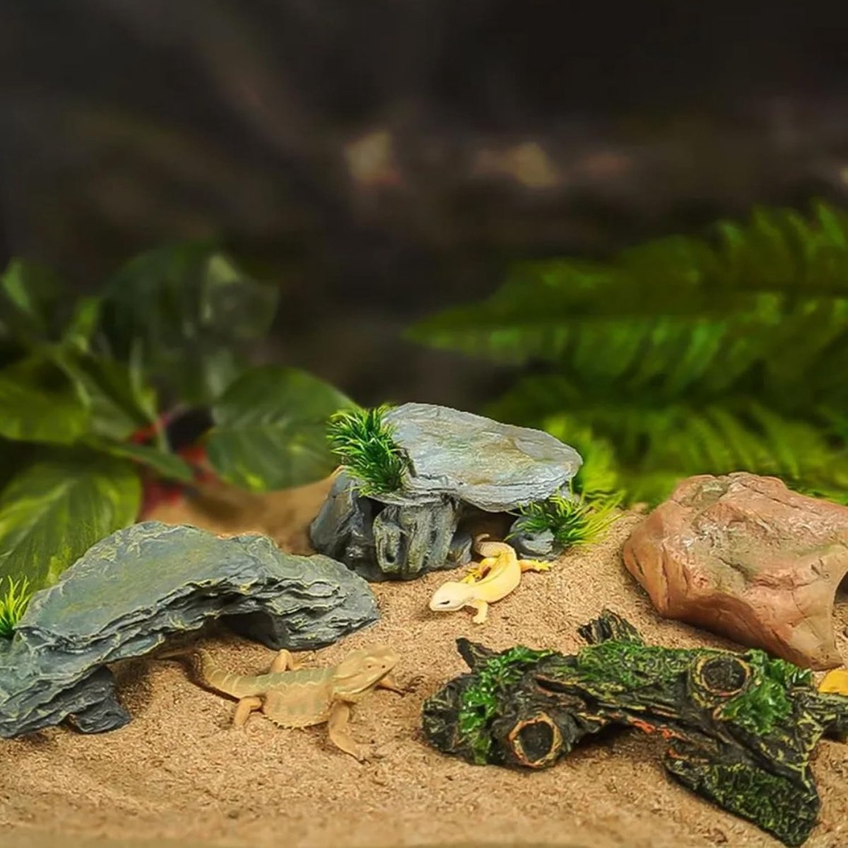 Zonneplatform voor schildpadden, reptielen, holte, dierentuin, aquariumdecoratie, aquariumornament, schildpadklimplatform, voor kleine hagedissen, schildpadden, amfibieën en vissen