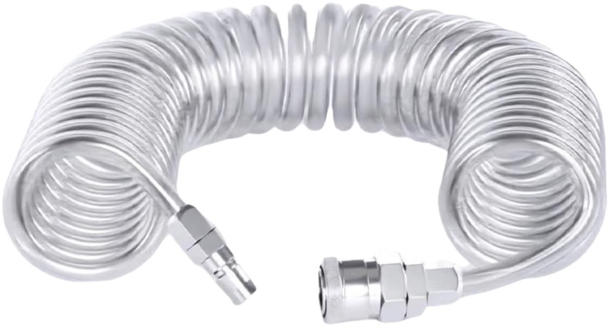 SolidKeus - 9 m Gecomprimeerde Luchtslang met Draaiende Schroefaansluiting