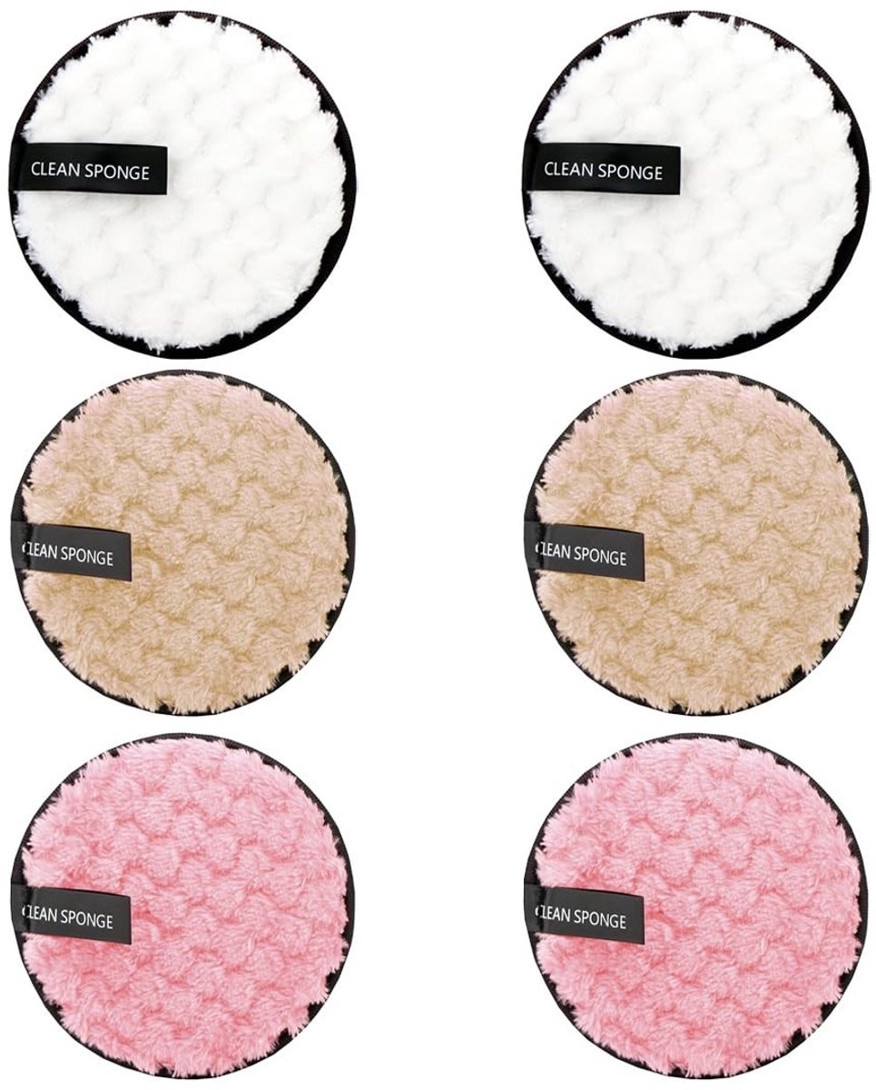 SolidKeus - 6 Wasbare Herbruikbare Make-up Remover Wattenschijfjes 12 cm