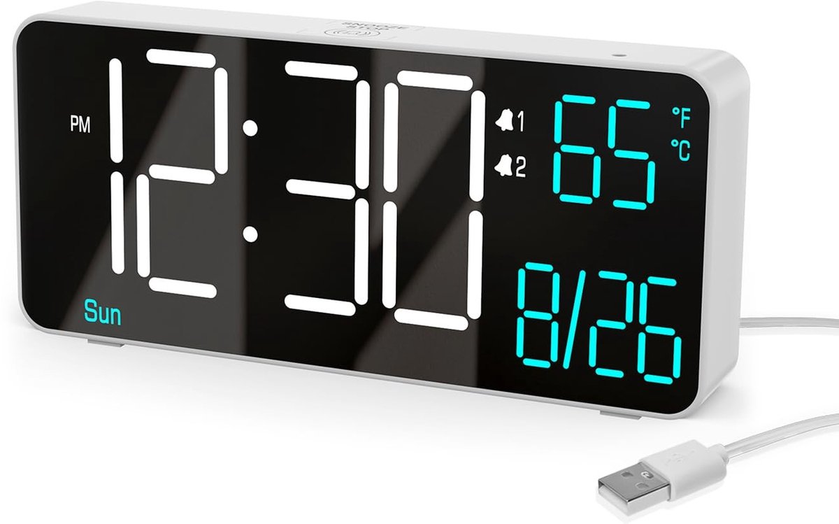 SolidKeus - Digitale Alarmklok met Auto-Dimming Functie en Temperatuurweergave