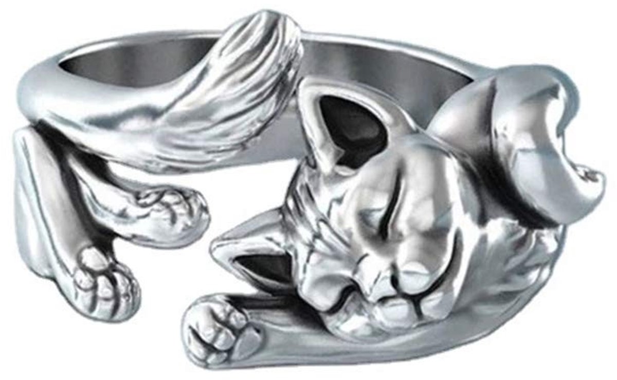 SolidKeus - Schattige Dierenring met Kat Ontwerp