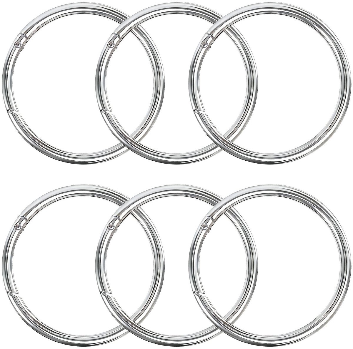 SolidKeus - Set van 6 Grote Karabijnhaken van Zinklegering