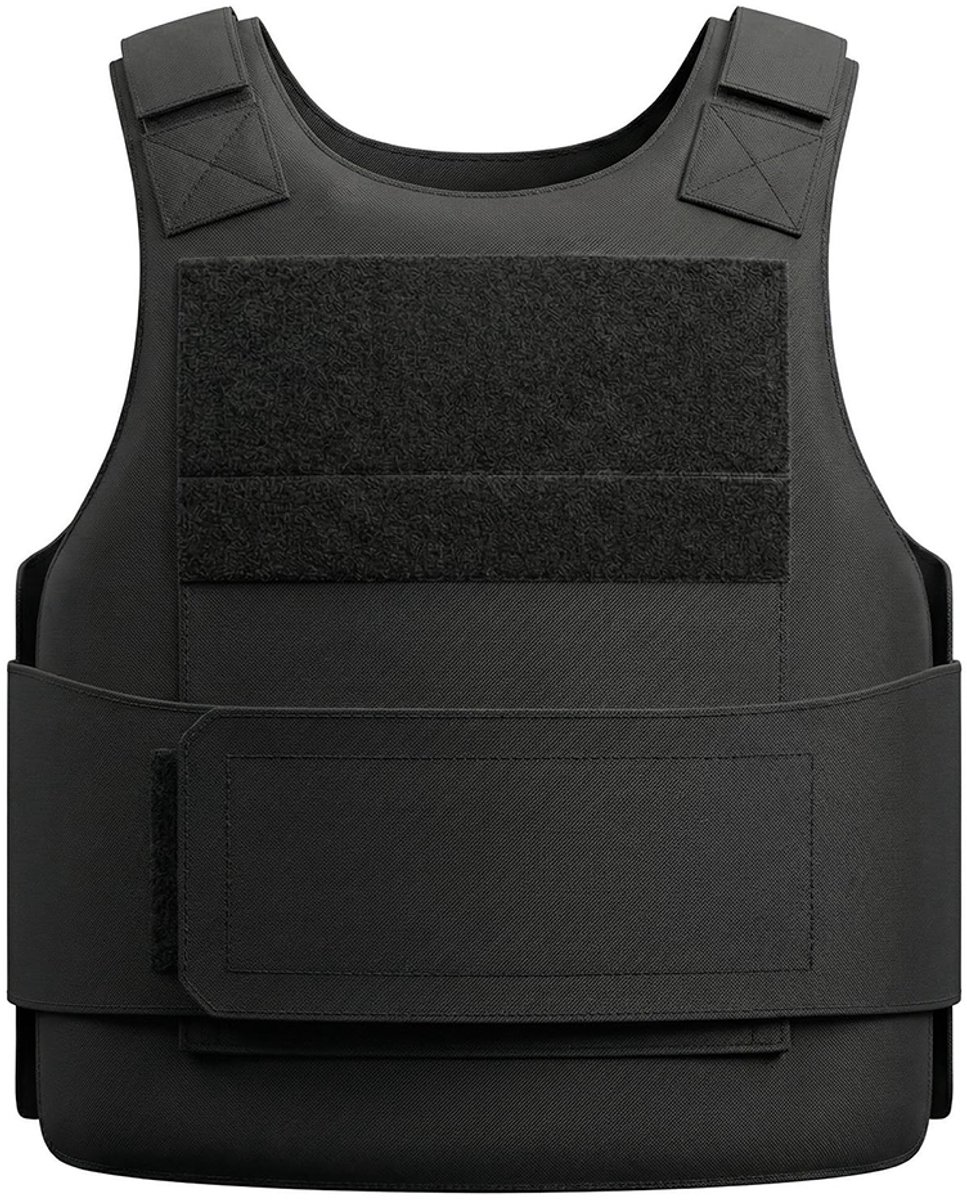 Tactisch vest - Veiligheidsvest - Beschermend vest - Klittenbandsluiting - Verstelbaar vest - Outdooruitrusting - Trainingsbescherming - Militair - Eén maat - Zwart