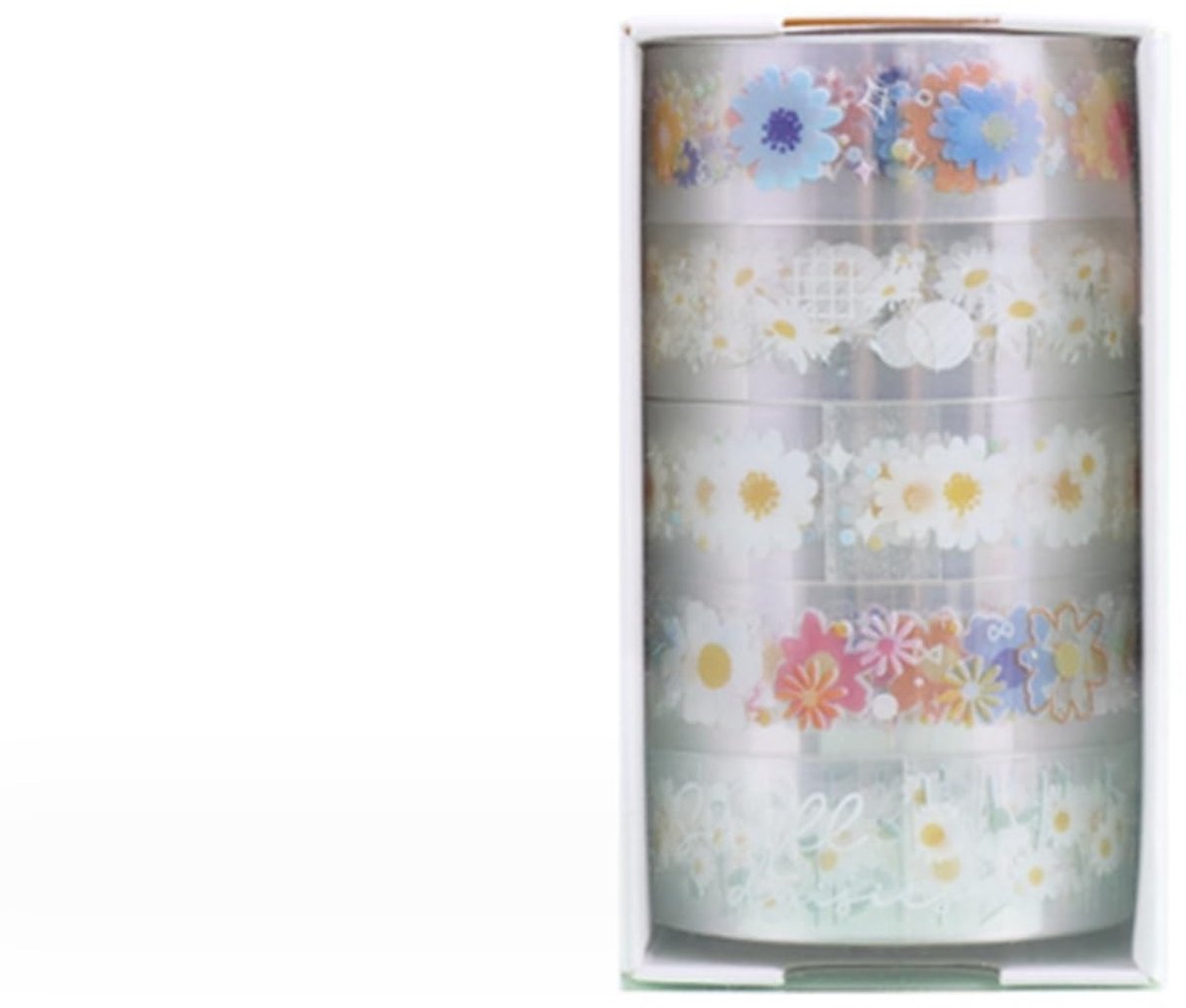 SolidKeus - Set van 5 Daisy Transparante PET Tape voor DIY Decoratie