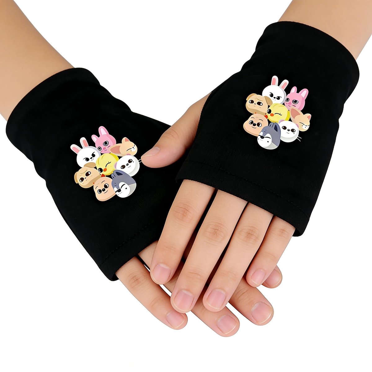 SolidKeus - Zwarte Vingerloze Winterhandschoenen voor Kpop Fans