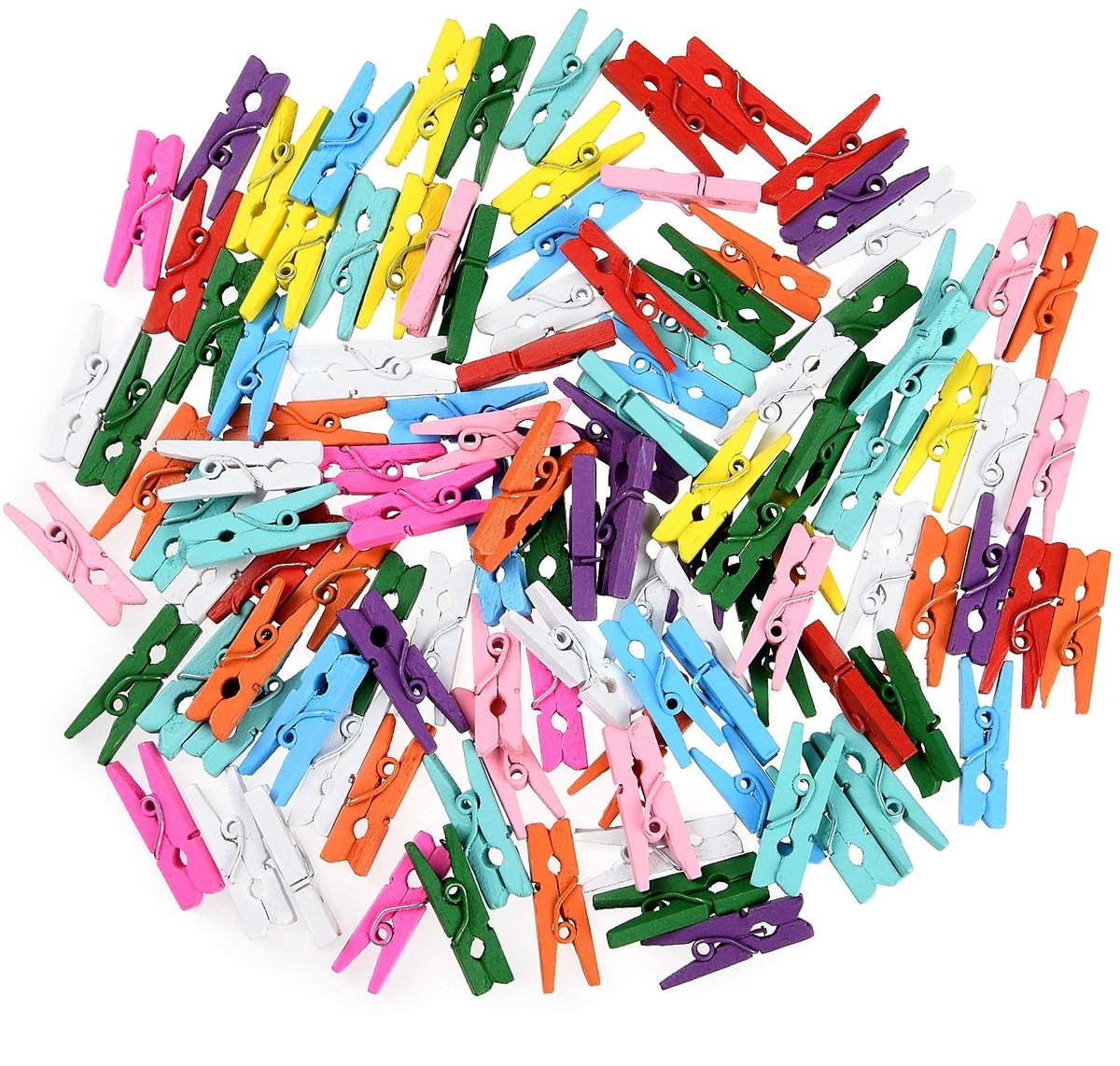 SolidKeus - Set van 110 Houten Mini Klemmen voor Creatieve Decoraties