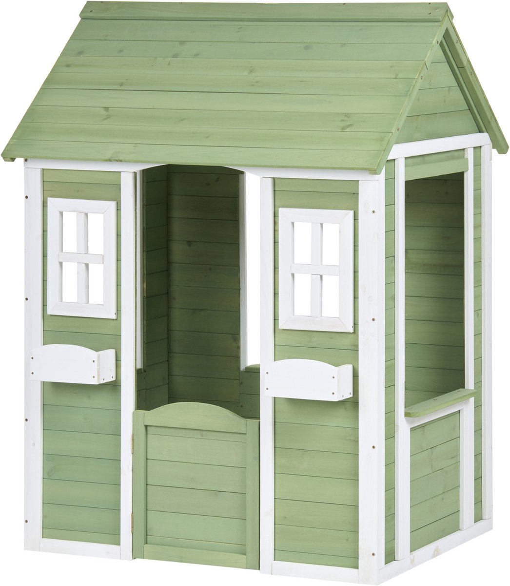 SAURIS - Tuin speelhuisje - Groen - Dennenhout