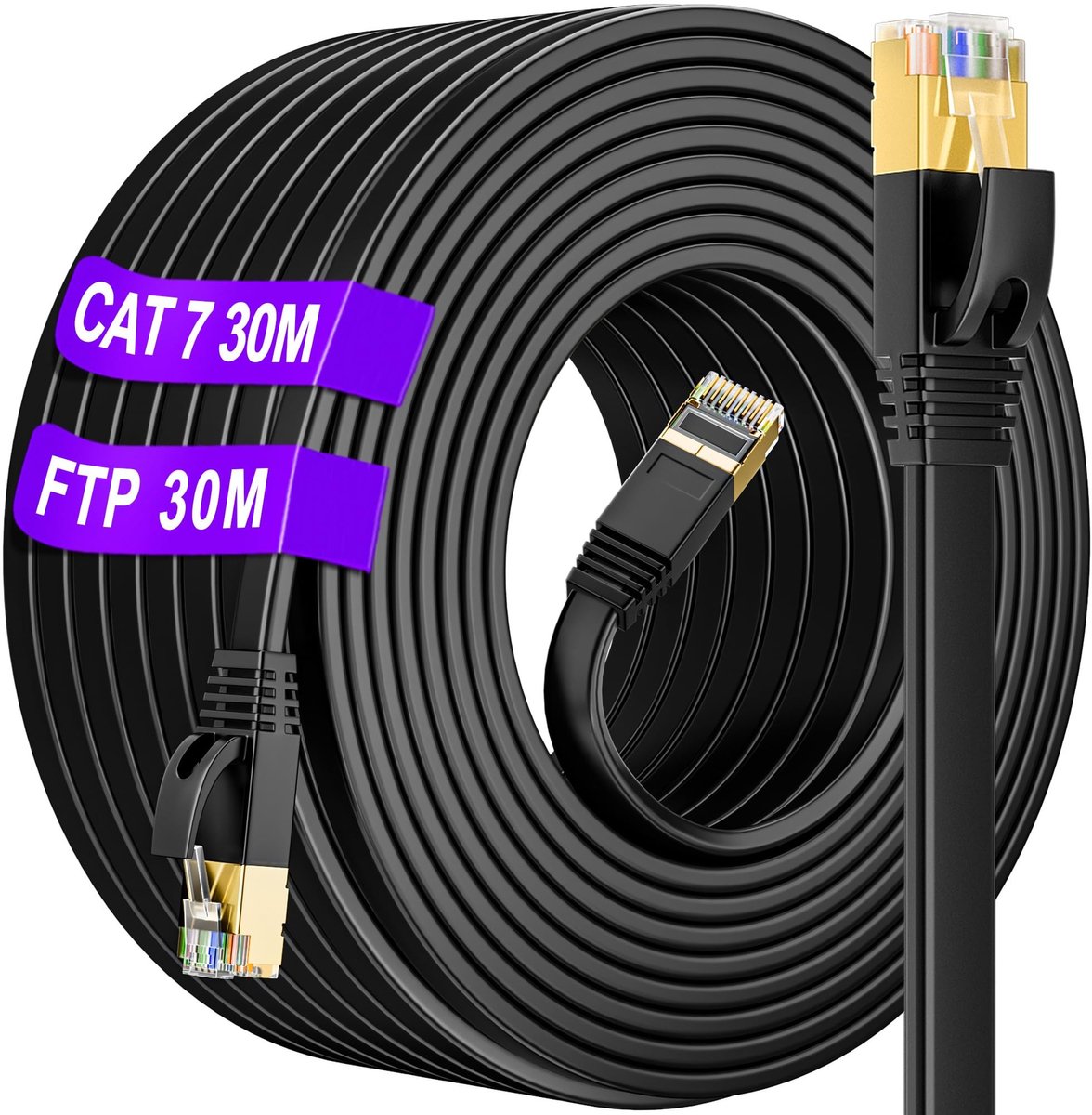 SolidKeus - Cat 7 Ethernet Kabel van 30m met Hoge Snelheid