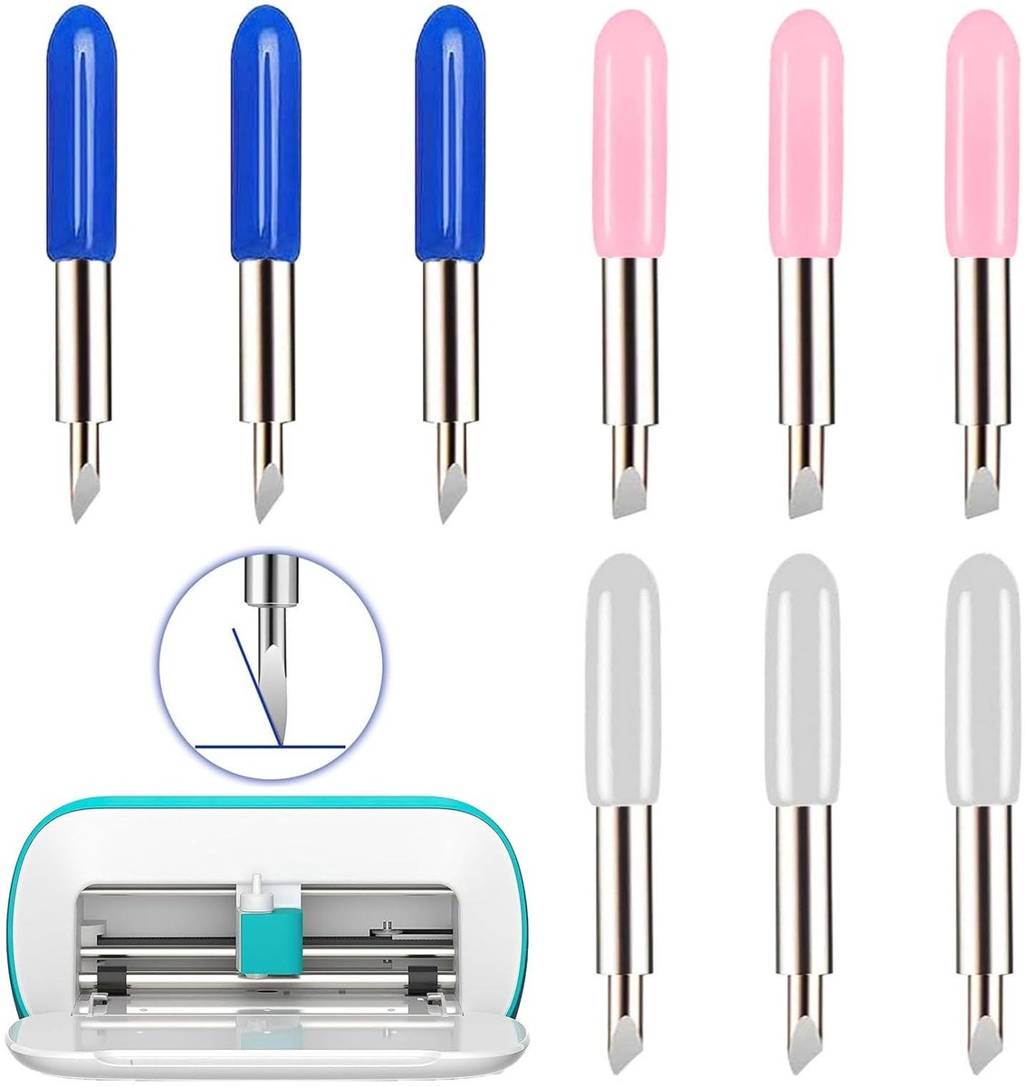 SolidKeus - Set van 9 Snijbladen voor Vinyl Cutter met Diverse Hoeken