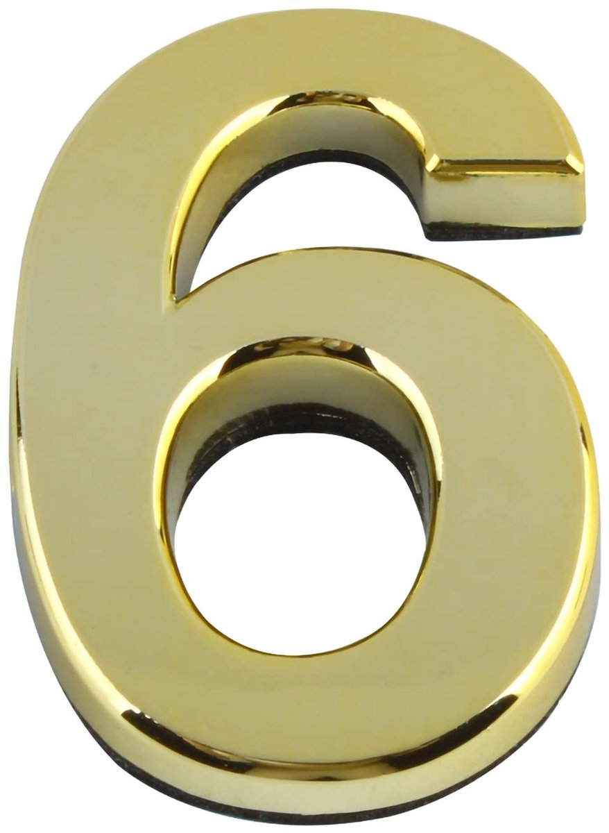 SolidKeus - Set van 3 Zelfklevende Huisnummers 70mm in Goud