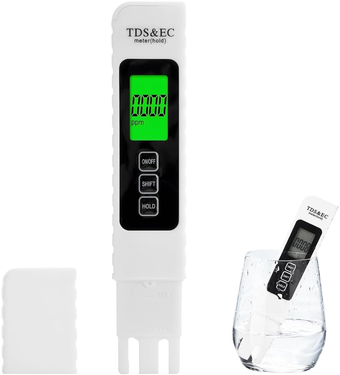 Digitale Waterkwaliteitsmeter 3-in-1 voor TDS, EC en Temperatuur met LCD Achtergrondverlichting, Geschikt voor Drinkwater, Aquarium en Zwembad