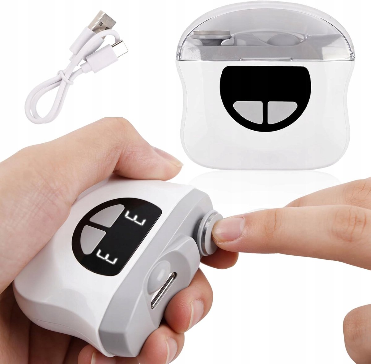 Elektrische Nagelknipper & Vijl 2-in-1: Veilig & Stil voor Iedereen