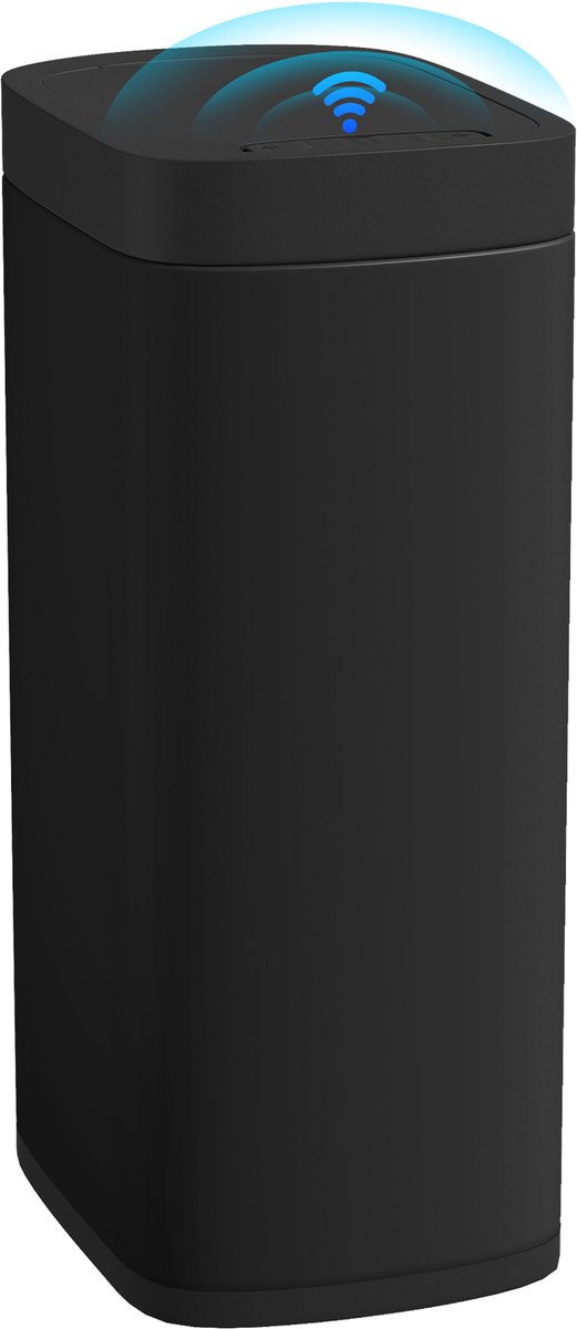 HOMCOM Sensor Prullenbak - Metaal - 26,5x35,5x68cm - Zwart