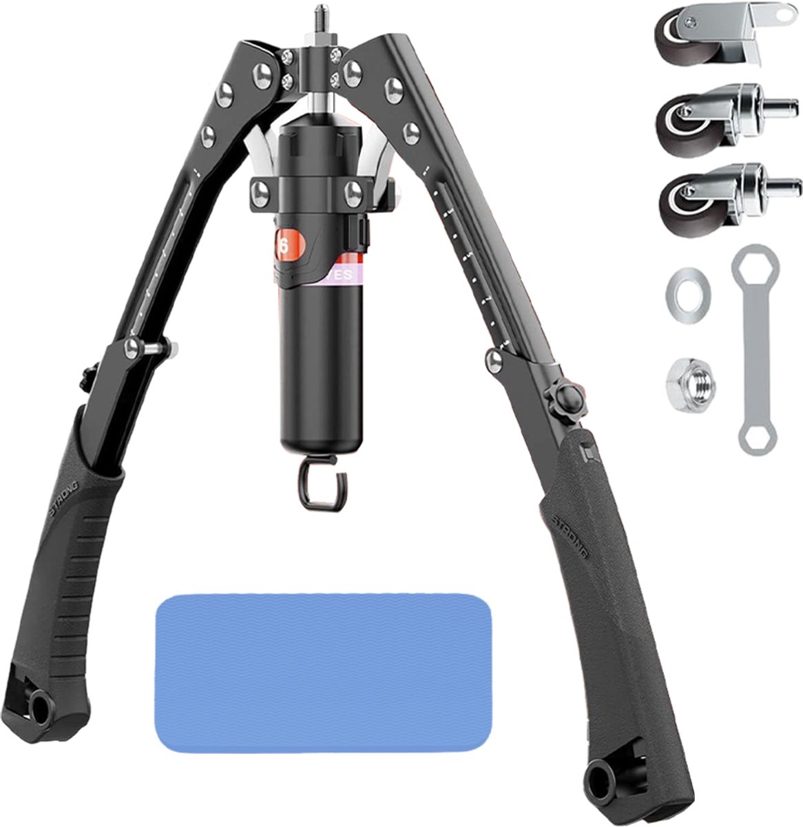 Arm Trainer - 3-in-1 Hydraulische Krachttrainer - Incl. Ab Roller Wielen - Verstelbare Weerstand 10-200kg - Geschikt voor Mannen & Vrouwen - Voor Full Body & Borsttraining Thuis - en vakantiecadeau is voor familie, vrienden en fitnessliefhebbers