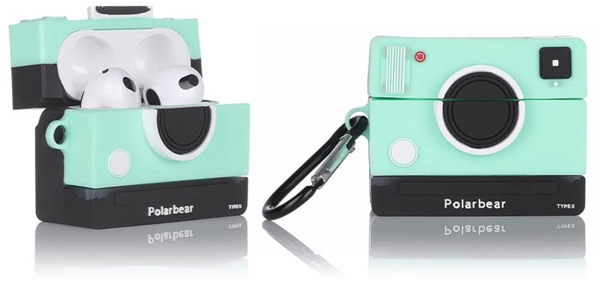 SolidKeus - Cartoon Silicone Case voor Airpods 3 met Groene Camera