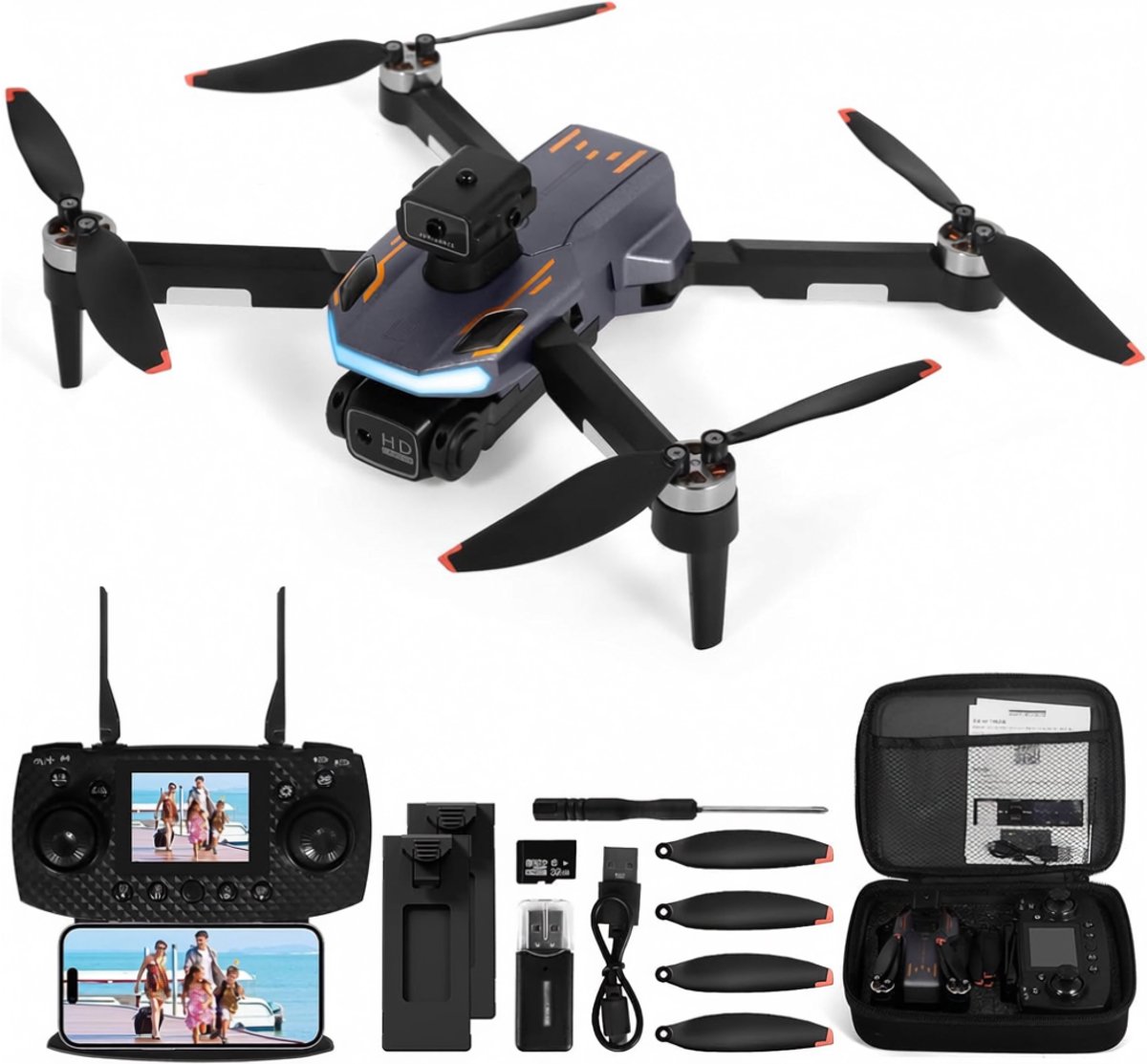 SNJY® Drone met Camera - Drone voor Volwassenen - Drones voor Kinderen - 4K Camera - 360° Flip - Zwart