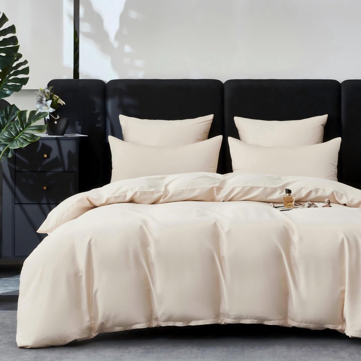 SolidKeus - Mako Satin Beddenset 200 x 200 cm Licht Beige