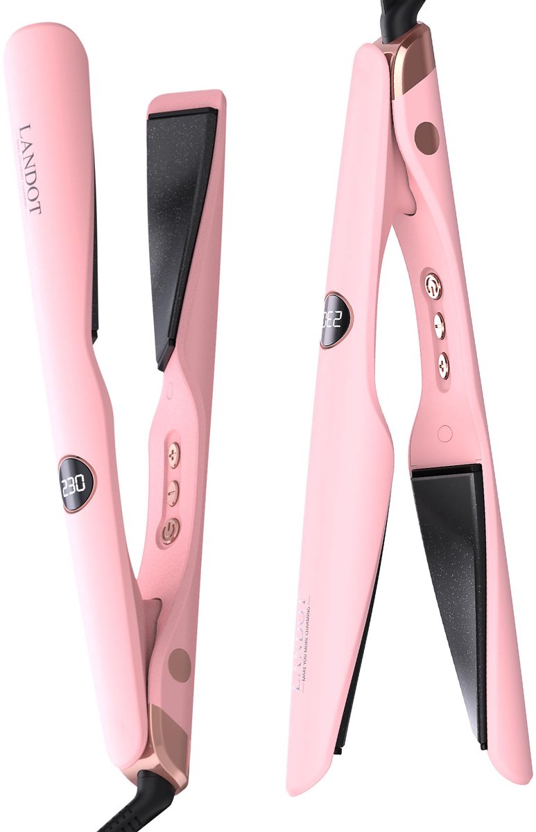SolidKeus - 2-in-1 Haarstylingset voor Steil en Krullend Haar met Tourmaline Keramiek