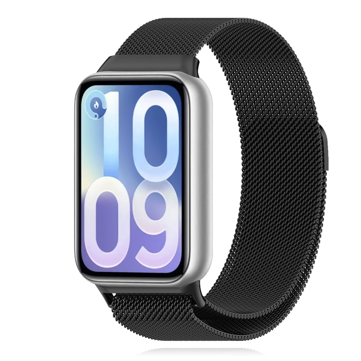 SolidKeus - Zwarte RVS Horlogeband met Magnetische Sluiting voor Smartwatch